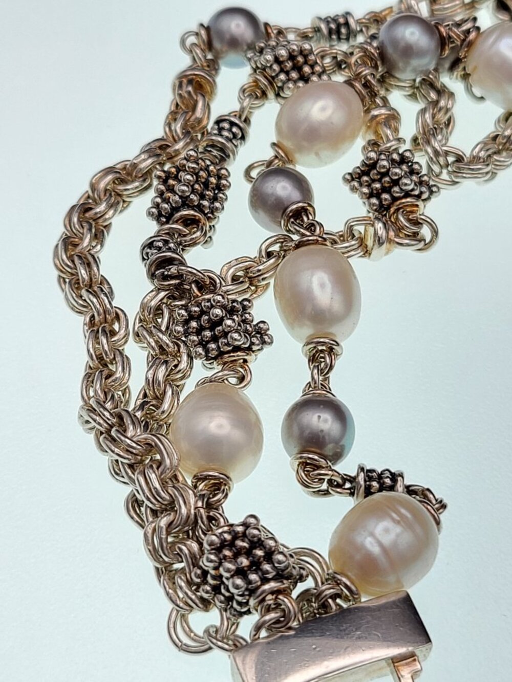 Michael Dawkins Starry Night Silver & Pearl Bracelet - Picture 6 of 8